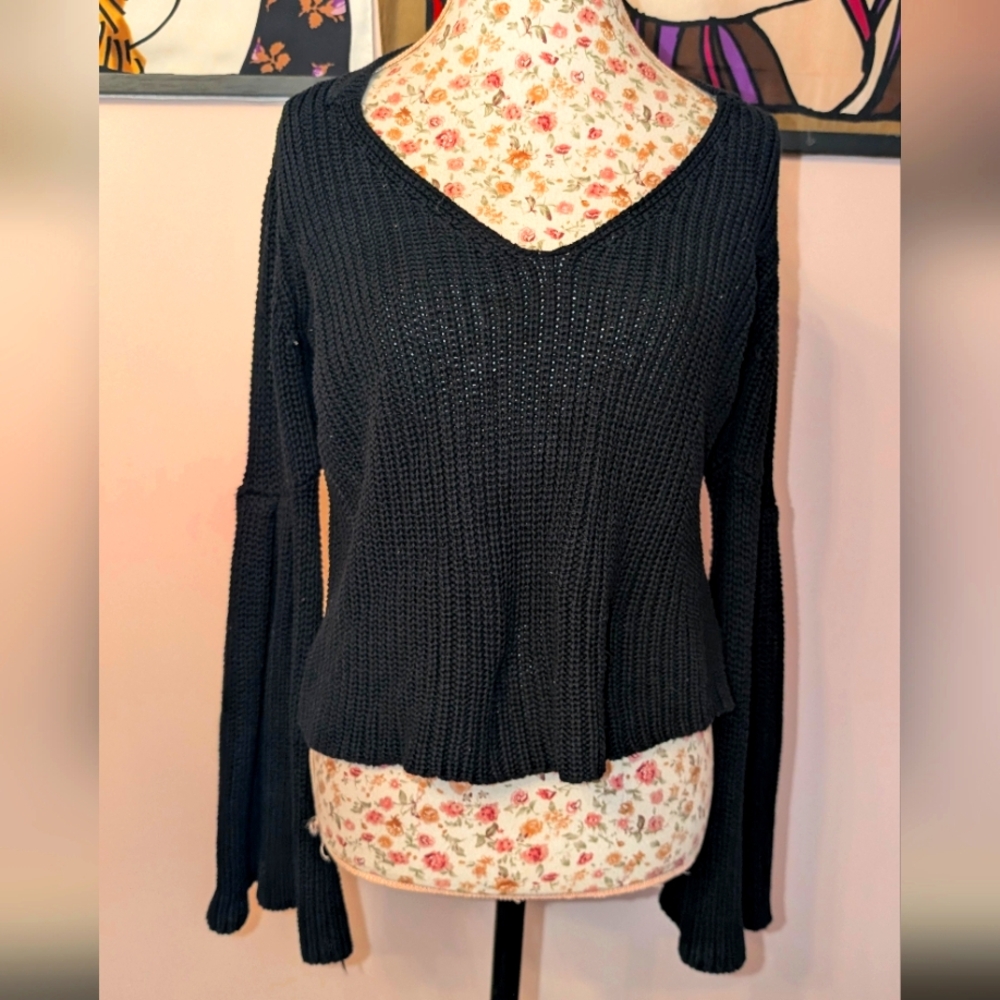 Free People Black Knit Sweater
